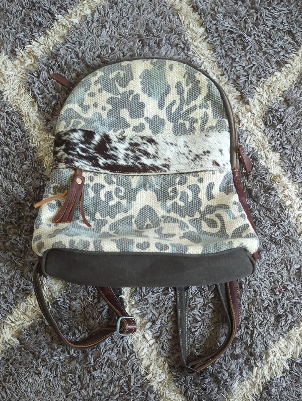 Myra Canvas & Hair On Hide Women’s Backpack Brown/Gray